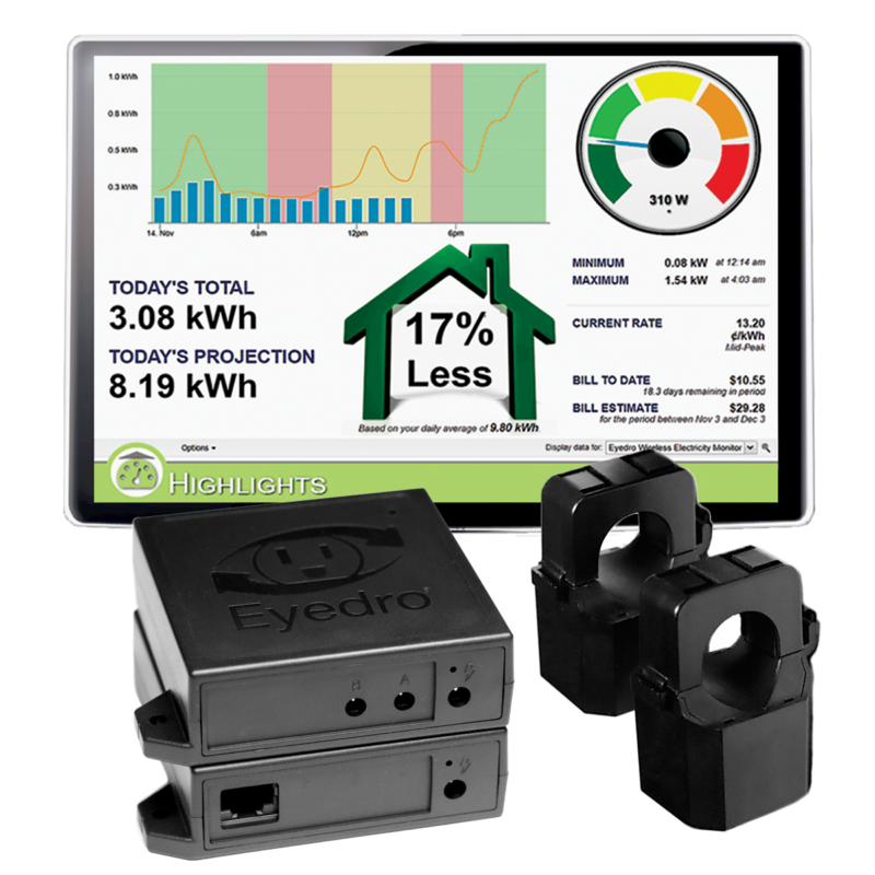 Provides Daily Real-Time Energy Web Monitoring Eyedro 100A Current Sensor Compatible With Eyedro Home & Business Electricity Monitors Weekly & Monthly Power Consumption Reports -LV Systems Only 